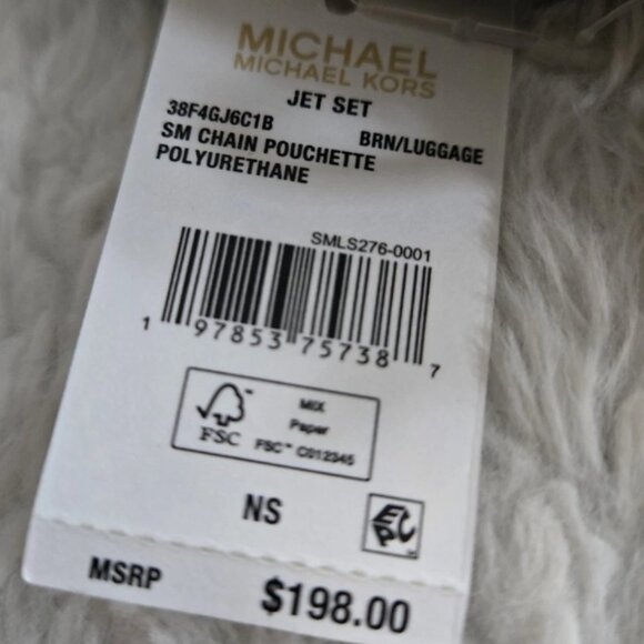 Michael Kors Jet Set Sm MK Chain Pouchette Black W/ Gold. Gift Box Ready! - Picture 8 of 11